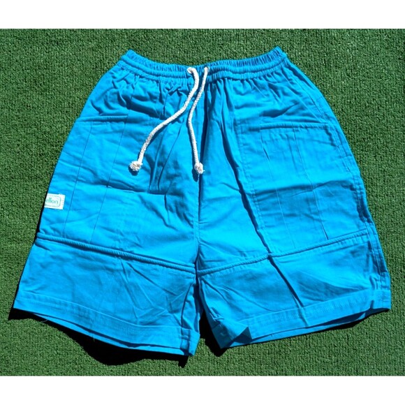 VTG Neon Drawstring High Waisted Women's Sm Pleated Cotton 1990s 3Pc Short Set - Picture 6 of 10